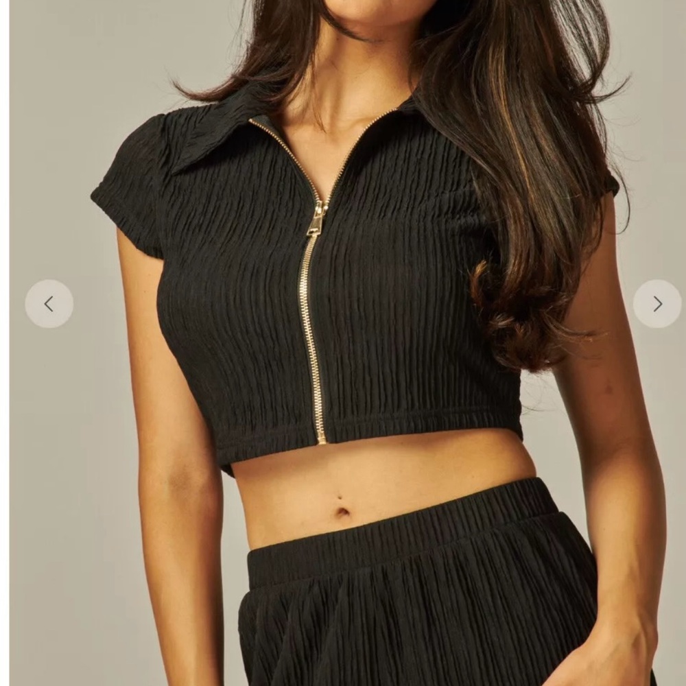 Love poem iris Black Women's Ribbed Pants & Jumpsuit Set sz large - Picture 2 of 4